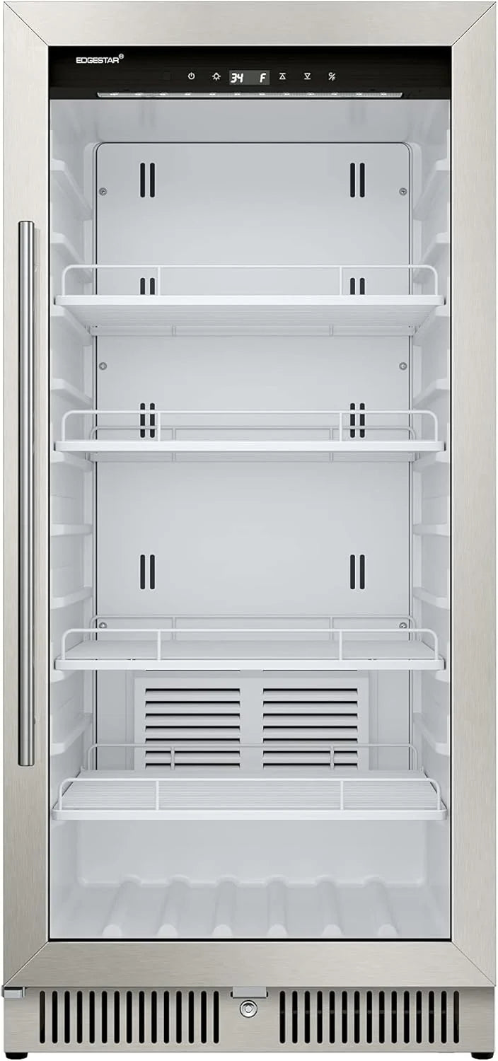 EdgeStar VBM101 22" Wide 10.1 Cu. Ft. Commercial Beverage Merchandiser �C Stainless Steel, Temp Alarm, Reversible Door