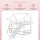Twin Over Twin House Bunk Bed with Slide and Ladder