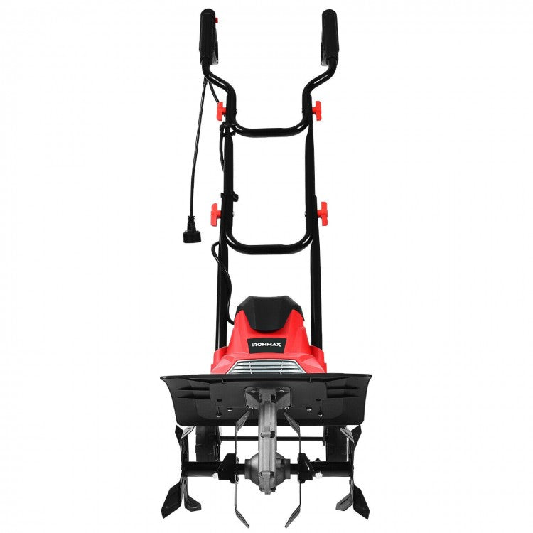 Corded Electric Tiller and Cultivator 9-Inch Tilling Depth
