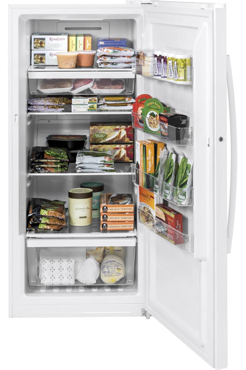 GE 14.1 Cu. Ft. White Garage Ready Frost-Free Upright Freezer