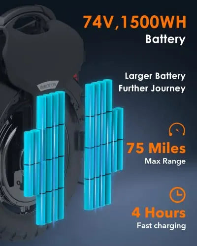 INMOTION V11 Electric Unicycle - 18 Inch Self-Balancing Monowheel, Equipped with 3.35'' Air Suspension