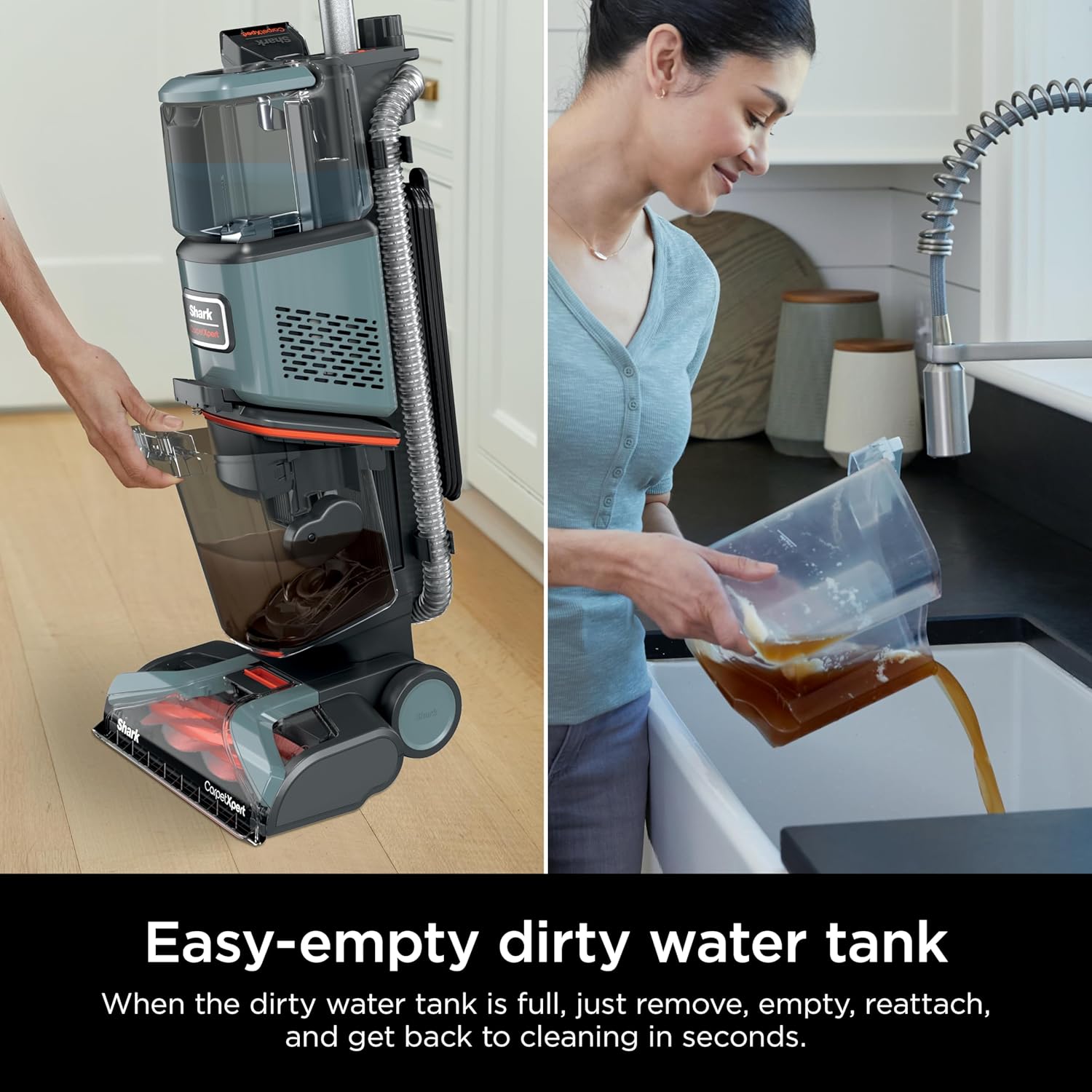 Shark CarpetXpert EX201 Carpet Cleaner, Cyan  C Deep Cleaning with StainStriker, Perfect for Pets, Includes Spot & Stain Remover Tools