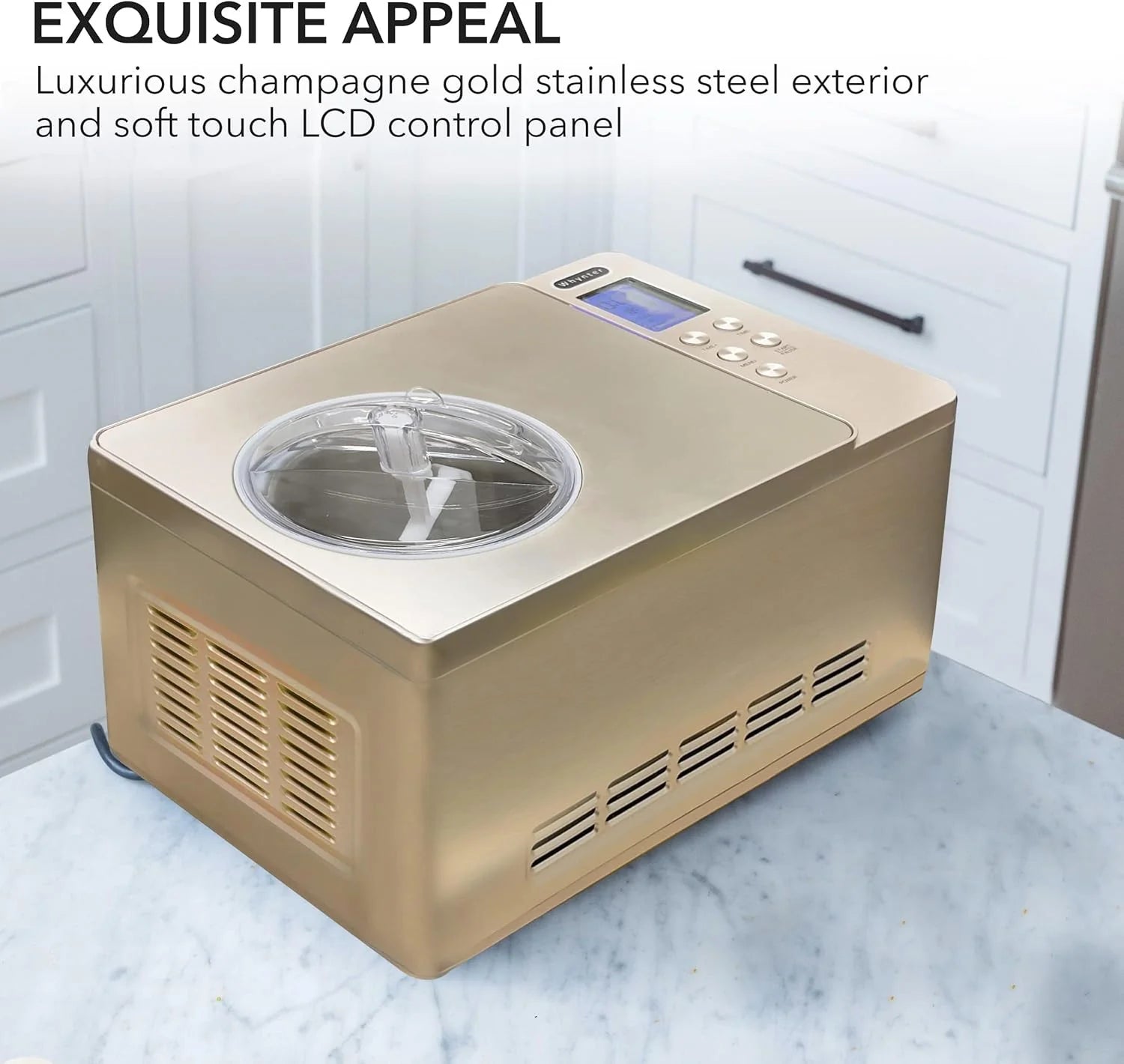 Whynter ICR-300SS 0.5-Quart Stainless Steel Rolled Ice Cream Maker With Compressor