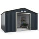 11 x 8 Feet Metal Storage Shed for Garden and Tools with 2 Lockable Sliding Doors