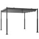 10 x 10 Feet Outdoor Pergola with Retractable Canopy and Metal Columns