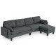 Reversible Sectional Sofa Couch L-Shaped Sofa Couch with Ottoman