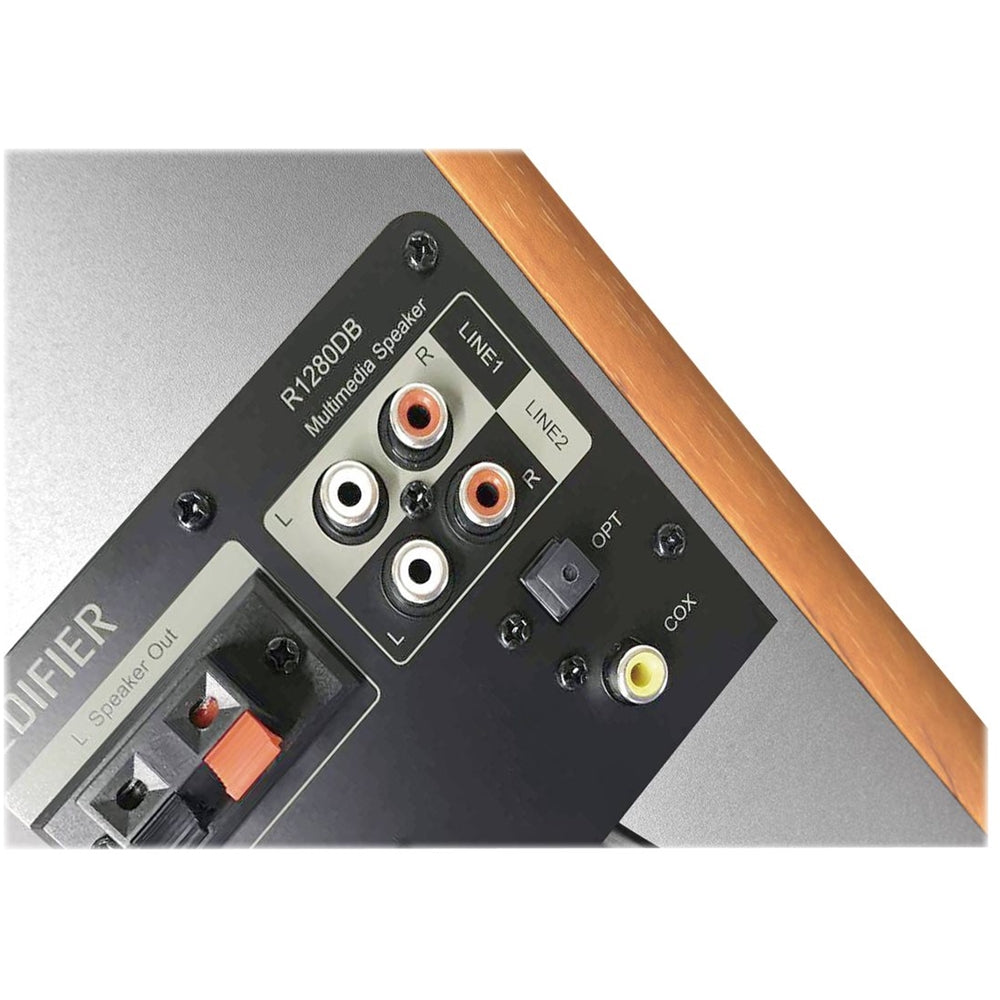 Edifier - R1280DB Powered Bluetooth Bookshelf Speakers, Computer Speakers - 42W RMS Optical Input - Wireless Studio Monitors - Brown