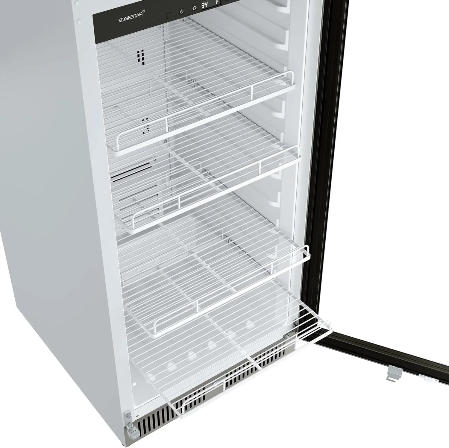 EdgeStar VBM101 22" Wide 10.1 Cu. Ft. Commercial Beverage Merchandiser �C Stainless Steel, Temp Alarm, Reversible Door