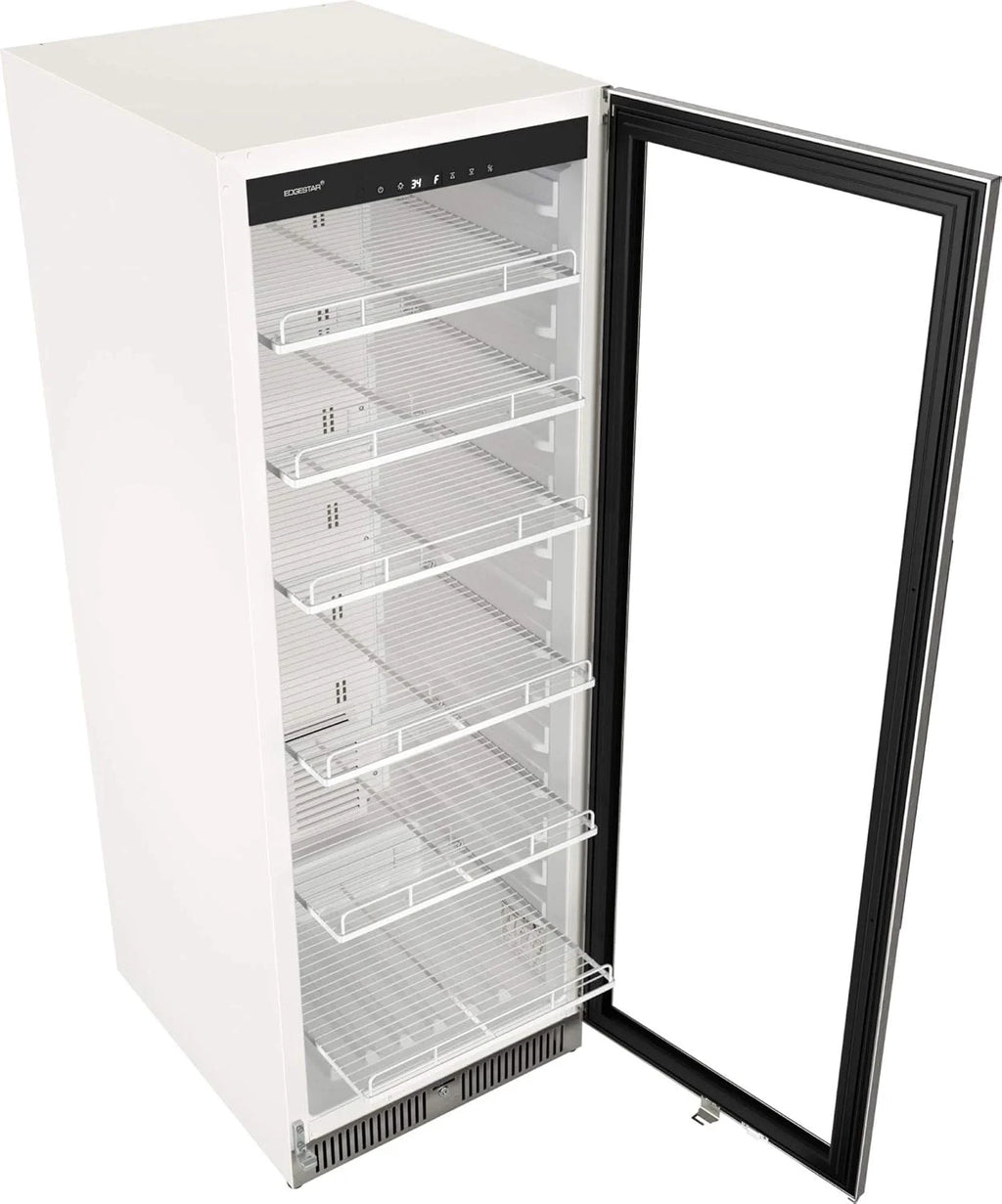 EdgeStar VBM101 22" Wide 10.1 Cu. Ft. Commercial Beverage Merchandiser �C Stainless Steel, Temp Alarm, Reversible Door