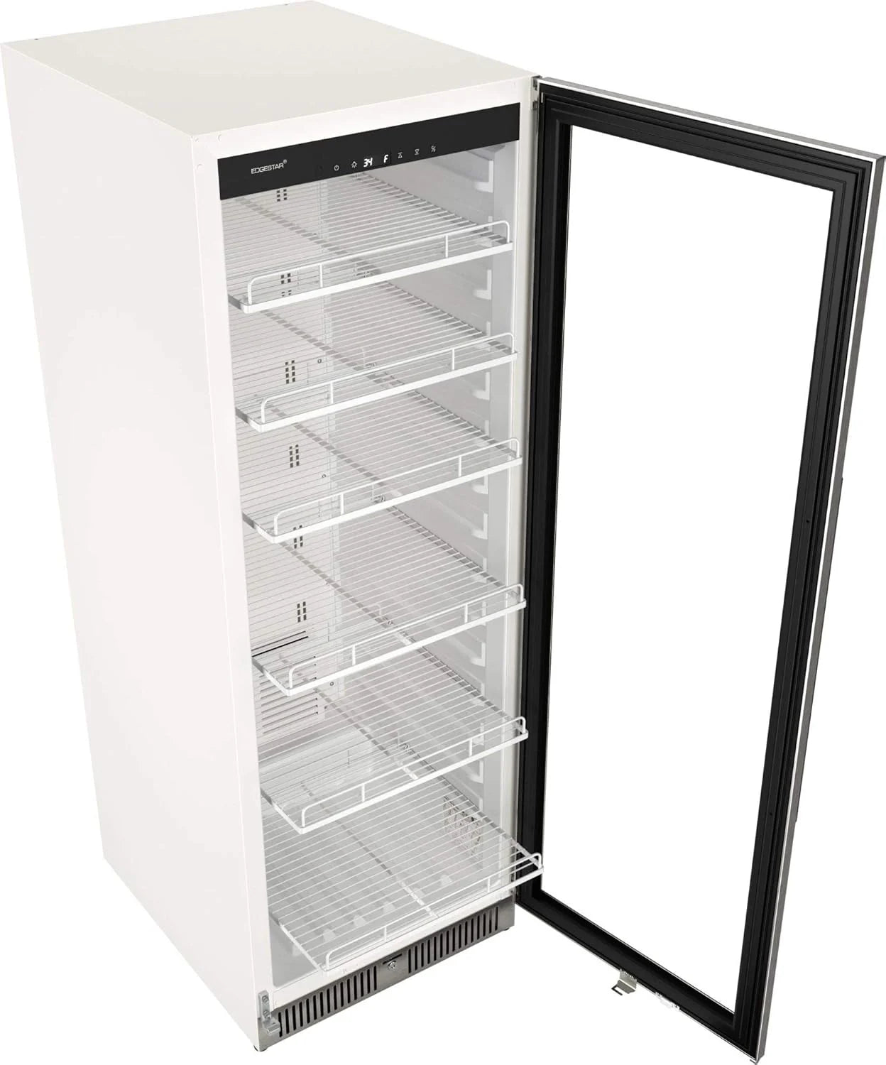 EdgeStar VBM101 22" Wide 10.1 Cu. Ft. Commercial Beverage Merchandiser �C Stainless Steel, Temp Alarm, Reversible Door