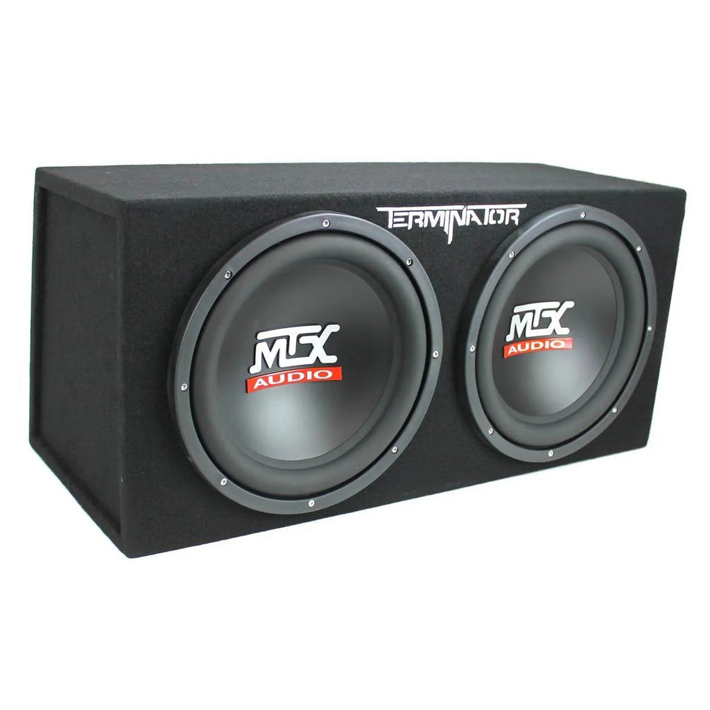 MTX TNE212D 12" 1200W Dual Loaded Car Subwoofer and Boss 1100W Amplifier w/ Kit