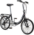 Schwinn Loop 20-Inch Folding Bike, 7-Speed, Step-Through Frame, Adult Commuter Bicycle with Cargo Rack