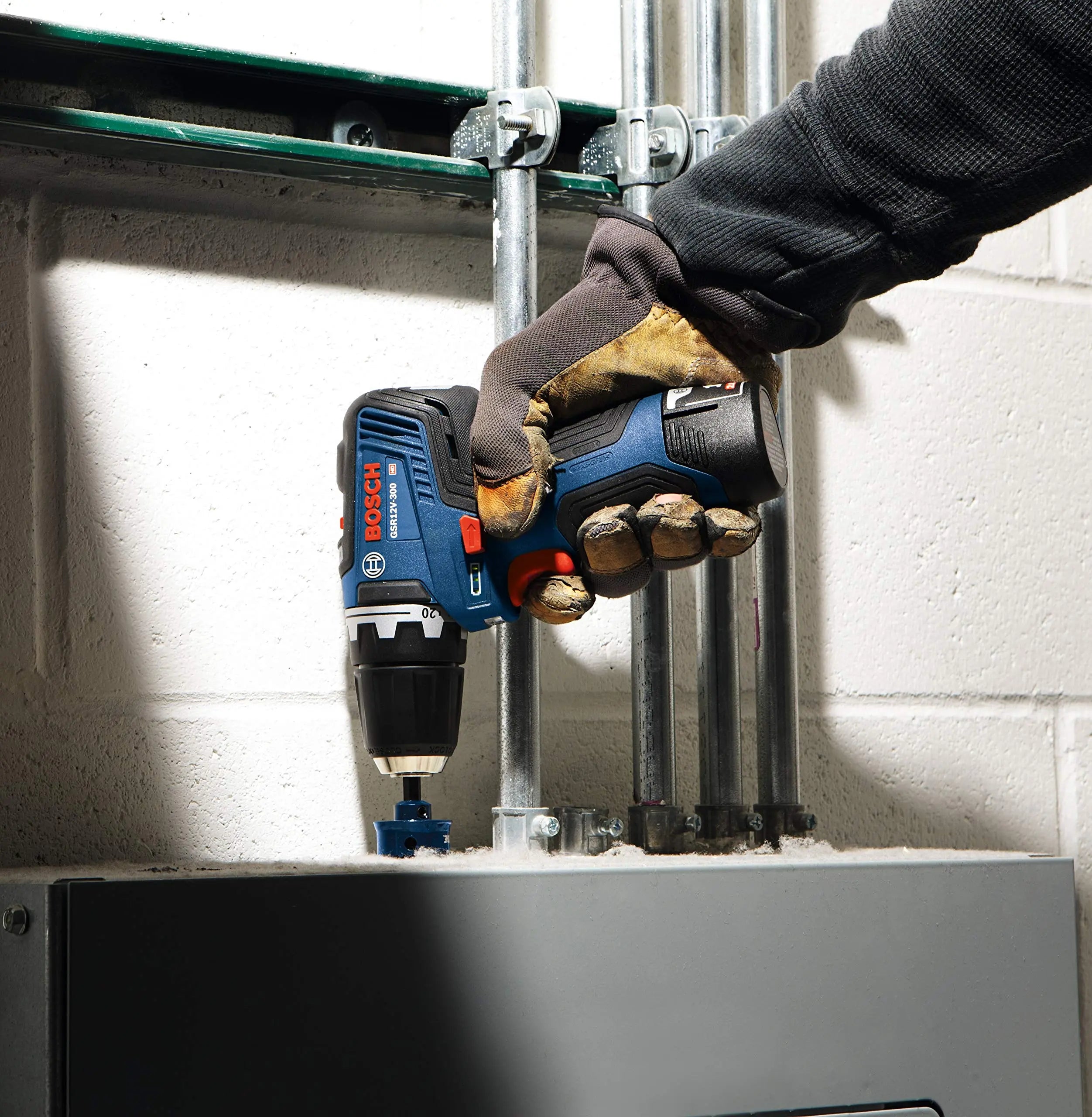 BOSCH CLPK22-120 12V Max Cordless 2-Tool 3/8 in. Drill/Driver and 1/4 in. Impact Driver Combo Kit with 2 Batteries, Charger and Case,Blue