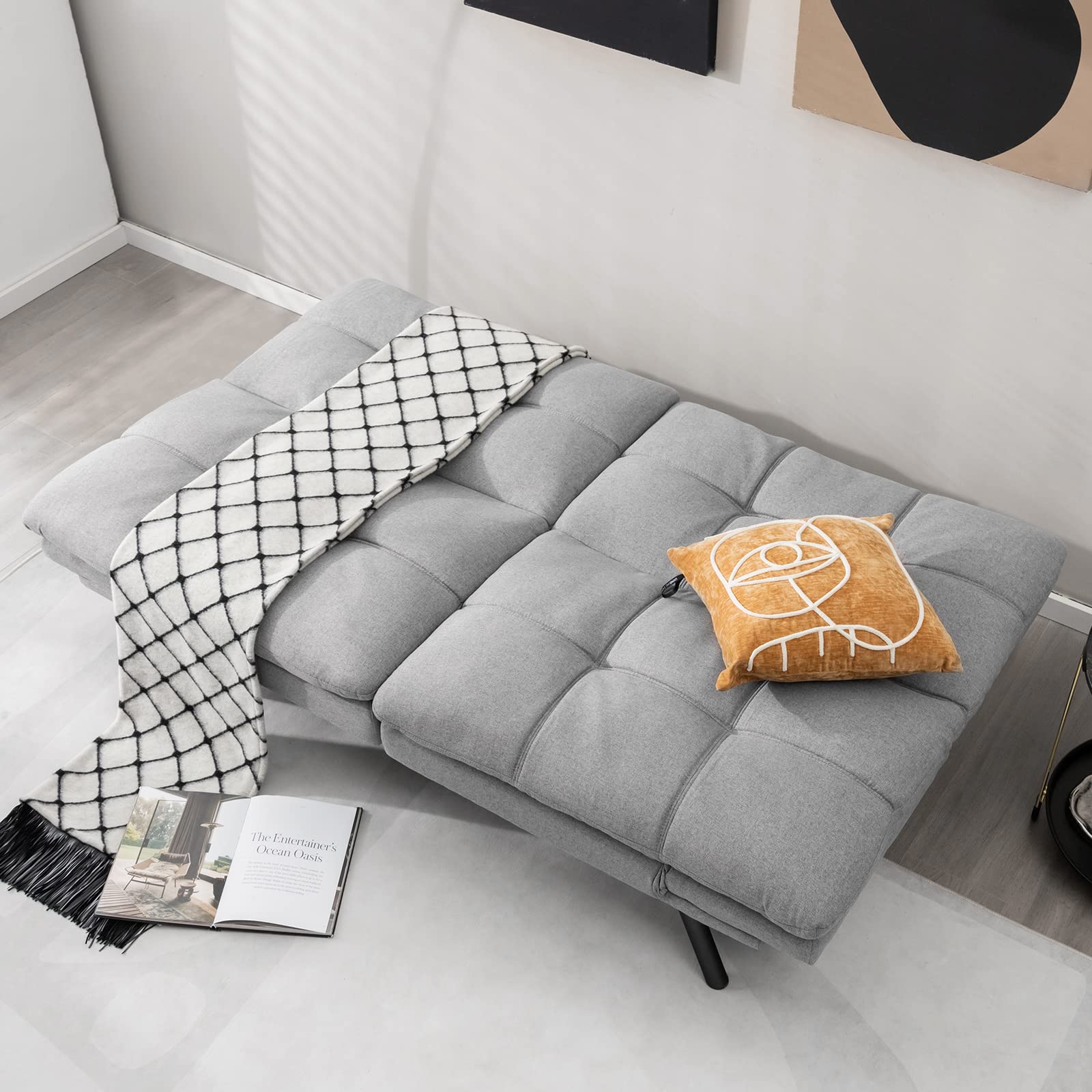 Giantex Convertible Sofa Bed, Memory Foam Futon Couch Bed