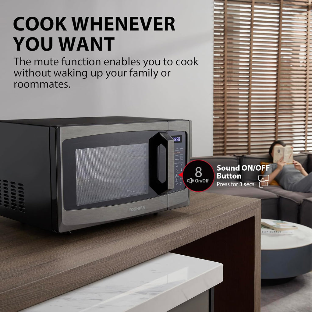 TOSHIBA 4-in-1 ML-EC42P(SS) Countertop Microwave Oven, Smart Sensor, Convection, Air Fryer Combo, Mute Function, Position Memory 13.6" Turntable, 1.5 Cu Ft, 1000W, Silver