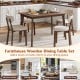 5-Piece Dining Table Set for 4 with Rubber Wood Frame and Padded Set