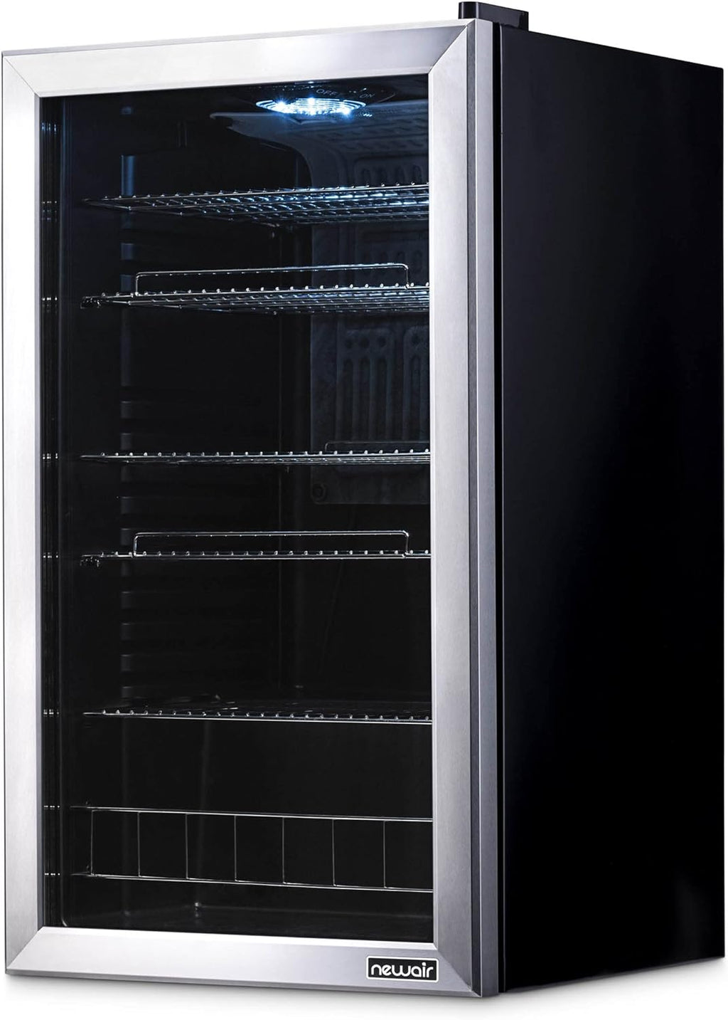 Beverage Refrigerator Cooler | 126 Cans Free Standing with Right Hinge Glass Door | Mini Fridge Beverage Organizer Perfect For Beer, Wine, Soda, And Cooler Drinks