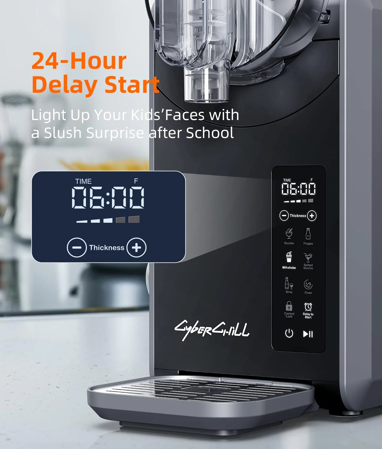 Slushie Machine - Professional Frozen Drink Maker No Ice Needed- 70 oz Slushy Machine for Home with LED Display - One-Touch Reservation & 6 Pre-set Programs for Frozen Margaritas, Frapp��s & Ice Cream