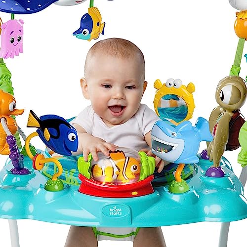 Bright Starts Disney Baby Finding Nemo Activity Center Jumper with Interactive Toys, 360° Seat, Adjustable Positions