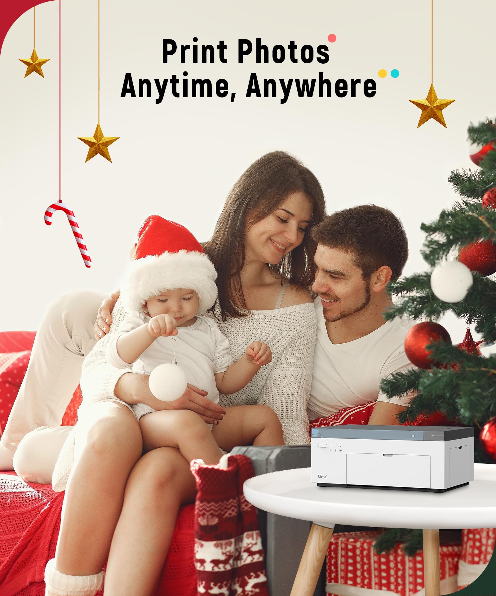Liene 4×6 Photo Printer with Wi-Fi, 100 Sheets, Thermal-Dye Sublimation, for iPhone & Android