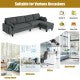 Reversible Sectional Sofa Couch L-Shaped Sofa Couch with Ottoman