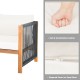 4 Pieces Wood Outdoor Patio Furniture Set with Cushions for Garden