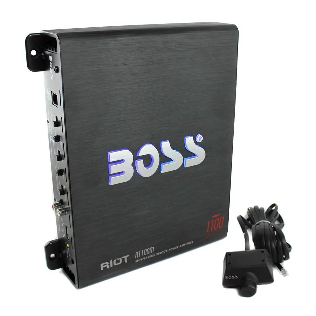 MTX TNE212D 12" 1200W Dual Loaded Car Subwoofer and Boss 1100W Amplifier w/ Kit