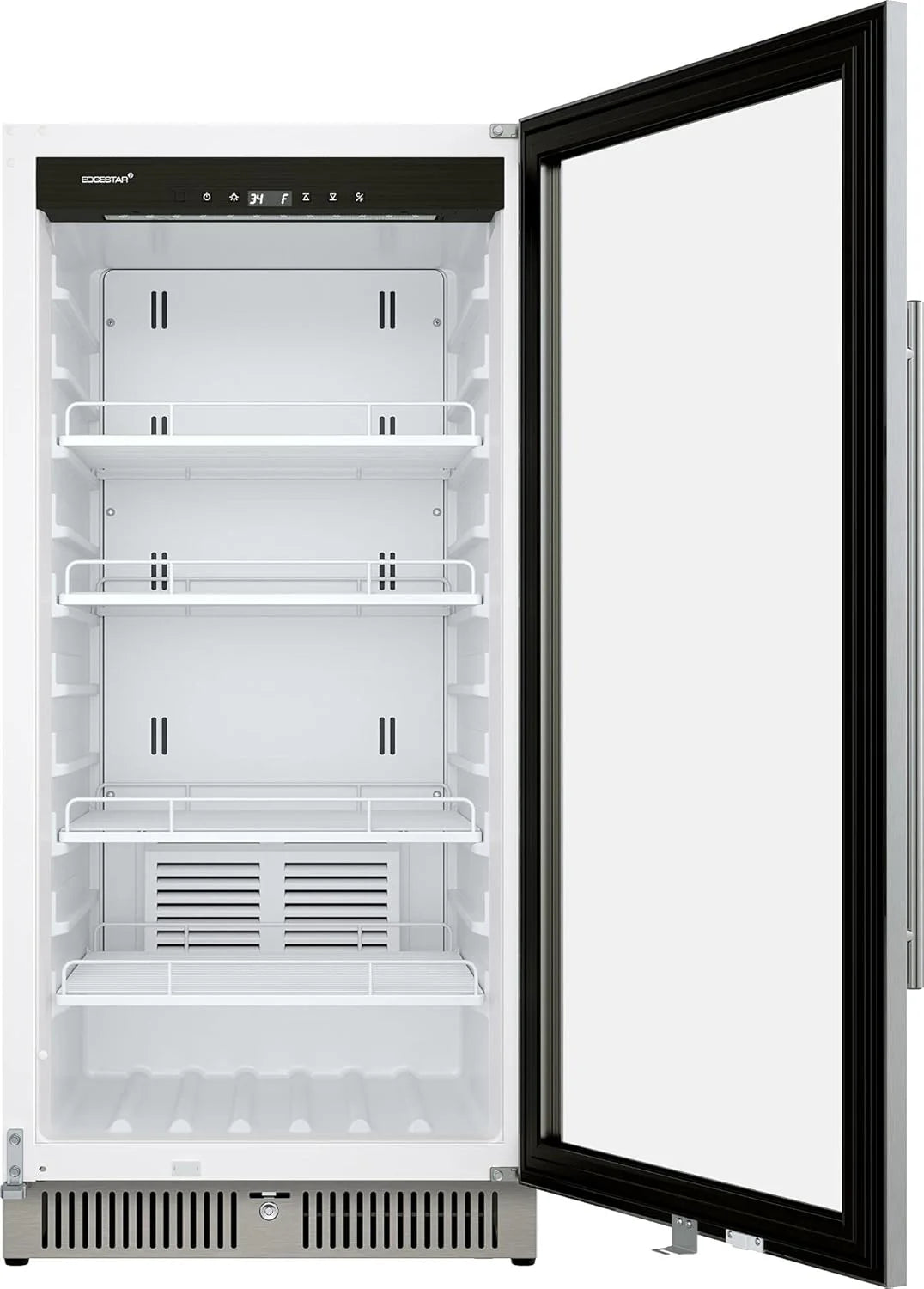 EdgeStar VBM101 22" Wide 10.1 Cu. Ft. Commercial Beverage Merchandiser �C Stainless Steel, Temp Alarm, Reversible Door
