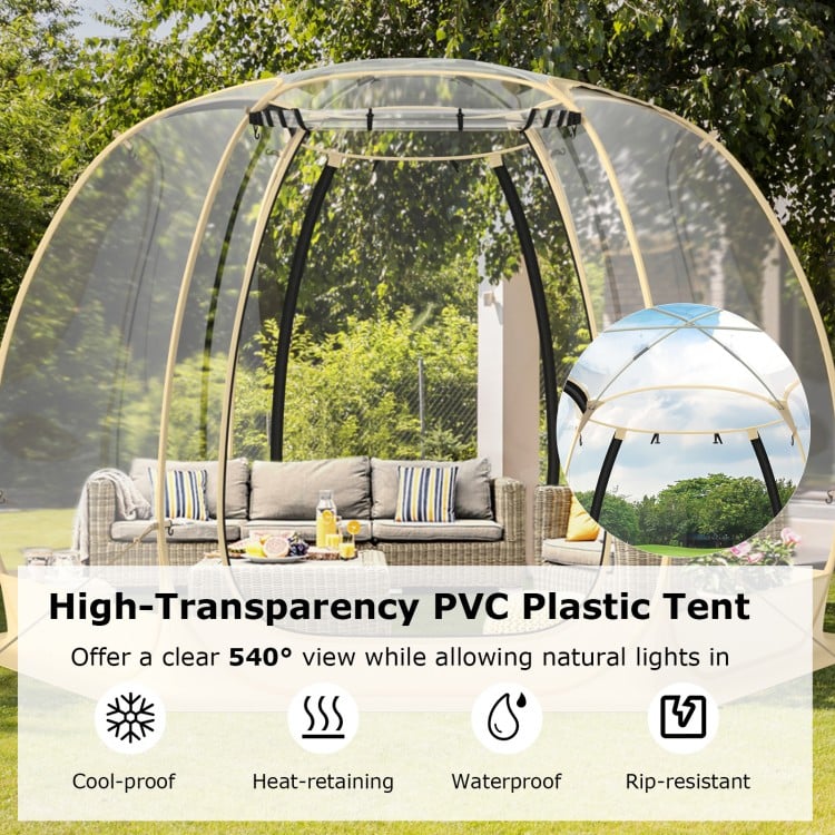 11 x 11 Feet Clear Dome Pop up Bubble Tent with Carrying Bag for 6-10 People