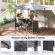 3-Piece Patio Bar Set 8 x 8 FT Double-Tier Grill Gazebo with 2 Bar Stools