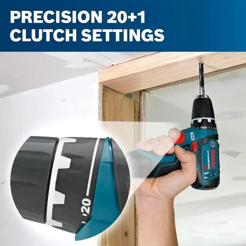 BOSCH CLPK22-120 12V Max Cordless 2-Tool 3/8 in. Drill/Driver and 1/4 in. Impact Driver Combo Kit with 2 Batteries, Charger and Case,Blue