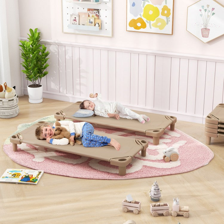 Kids Stackable Daycare Cot Pack of 6 with Detachable Oxford Cloth