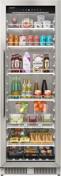 EdgeStar VBM101 22" Wide 10.1 Cu. Ft. Commercial Beverage Merchandiser �C Stainless Steel, Temp Alarm, Reversible Door