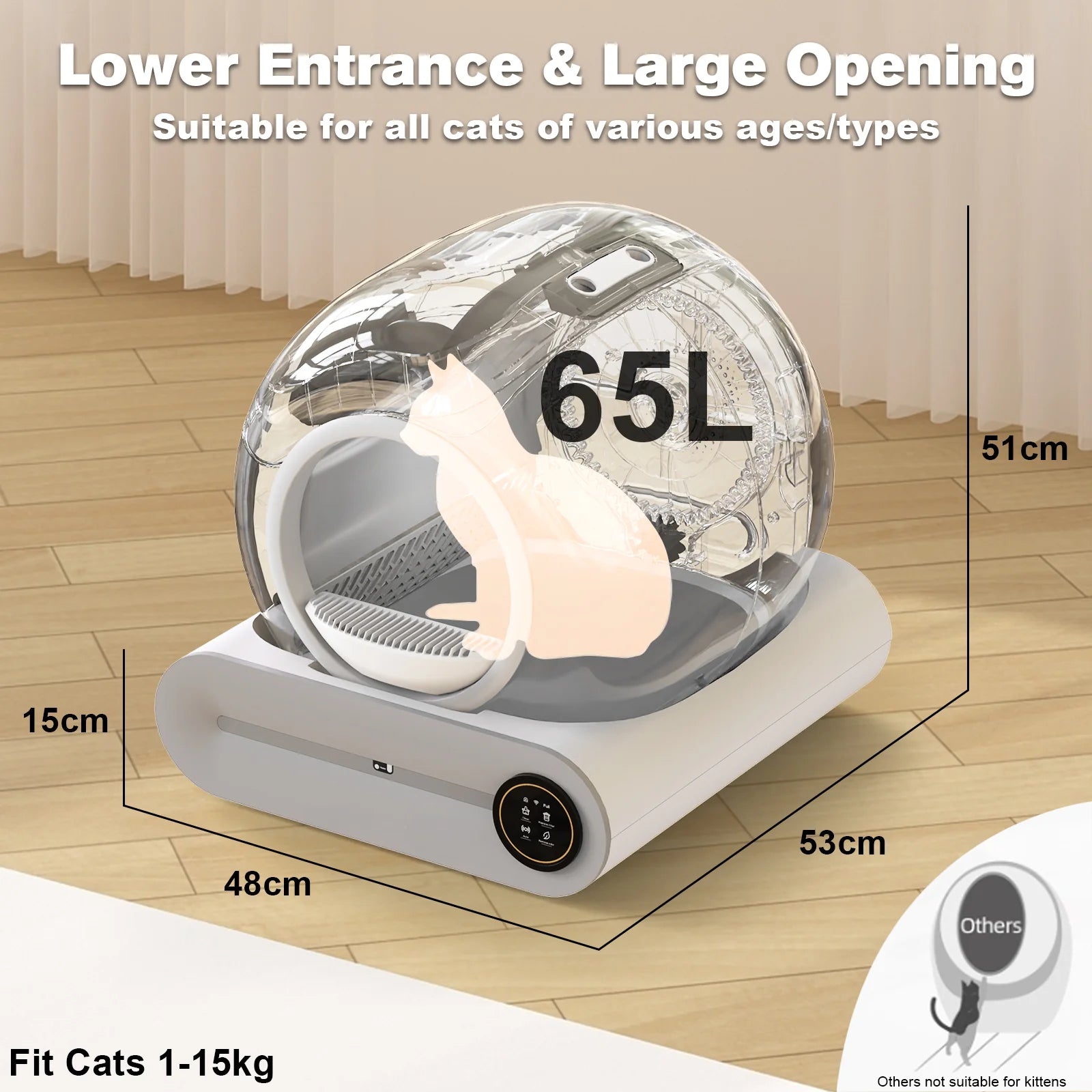 Smart Cat Litter Box Self Cleaning Odor-Removal