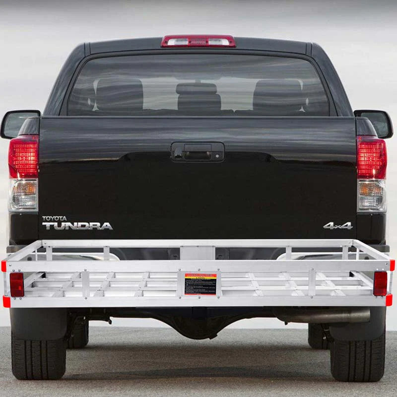 500LBS Capacity Hitch Cargo Carrier Fits 2" Receiver, 60" x 22" x 7" Mount Luggage Rack, Aluminum Trailer Vehicle Cargo Basket for SUV Truck Car