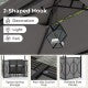 3-Piece Patio Bar Set Grill Gazebo & 2 Bar Stools with Tempered Glass Bar Table