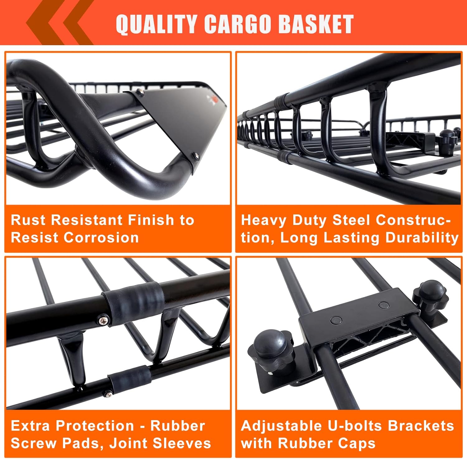Folding hitch mounted cargo basket 60" With hook stabilizer, net and straps