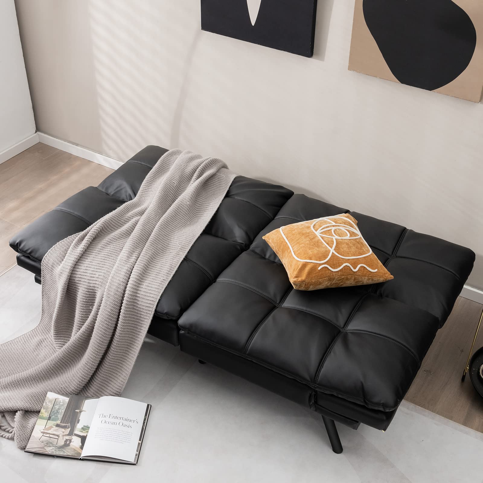 Giantex Convertible Sofa Bed, Memory Foam Futon Couch Bed