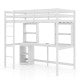 Twin Loft Bed with LED Light and Desk No Box Spring Needed